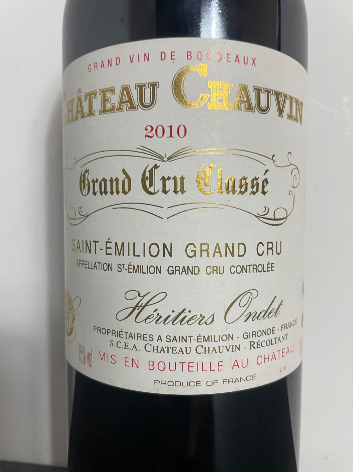 Chateau Chauvin Saint Emilion Grand Cru 2010 Magnum