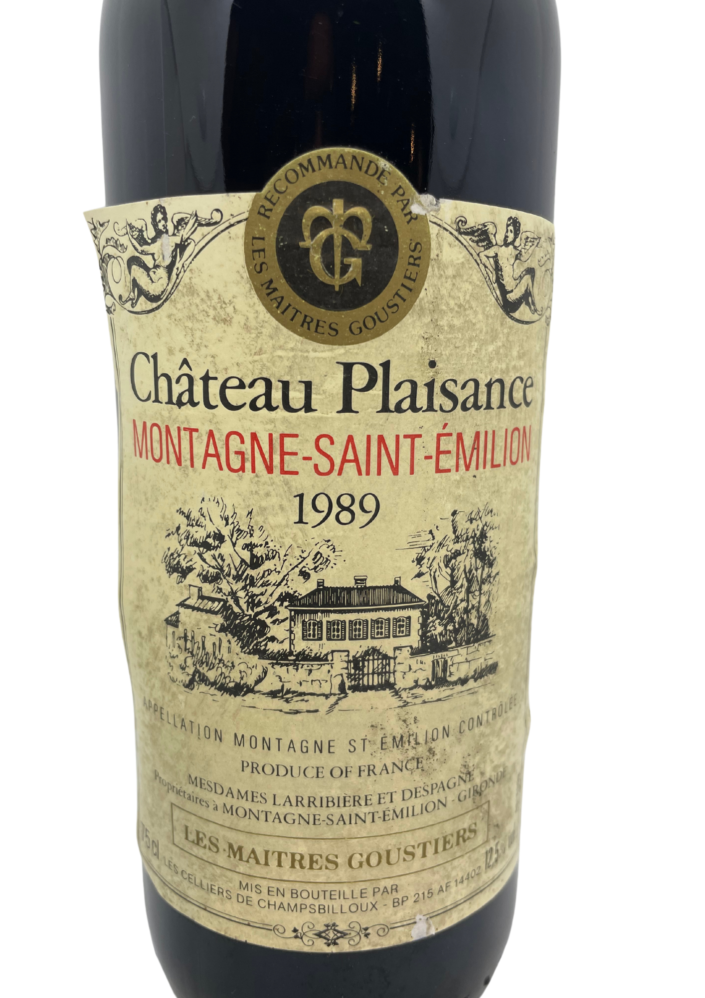 Château Plaisance Montagne Saint Emilion  1989